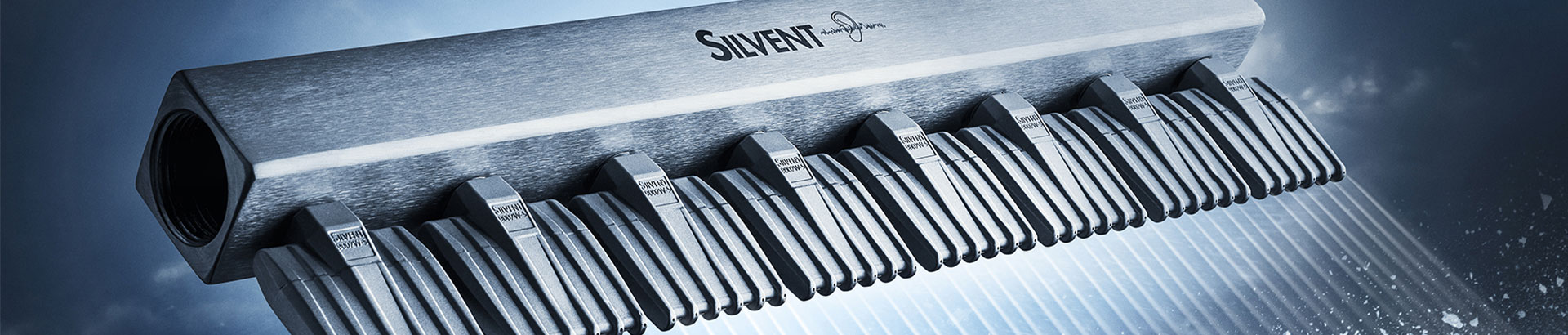 Silvent air knife with air jets on gray background.