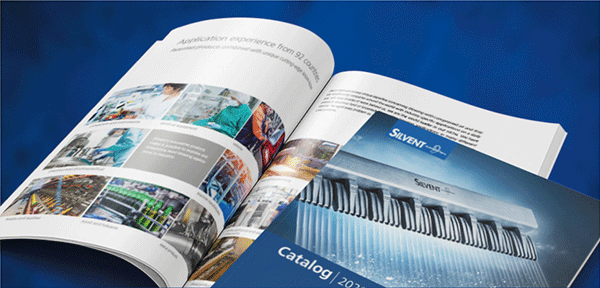 Silvent catalog on blue background
